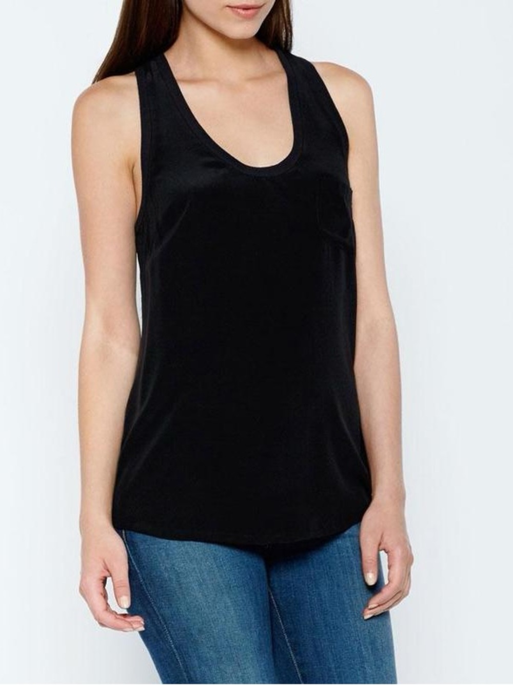 Joie Alicia Black Silk Racerback Tank